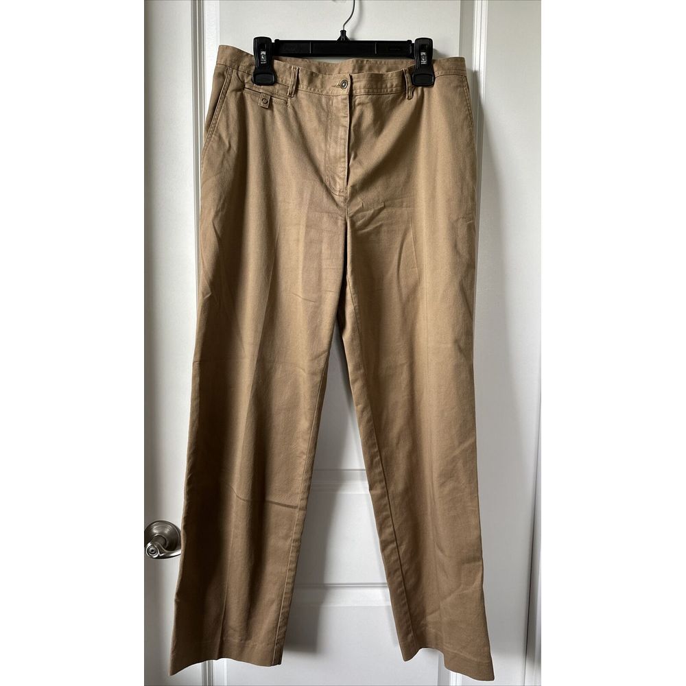 Lauren Ralph Lauren Pants Womens Size 12 Tan Straight Leg Nicole Basic Casual